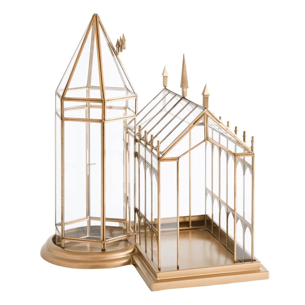 Harry Potter Great Hall glass terrarium with Gothic architectural details